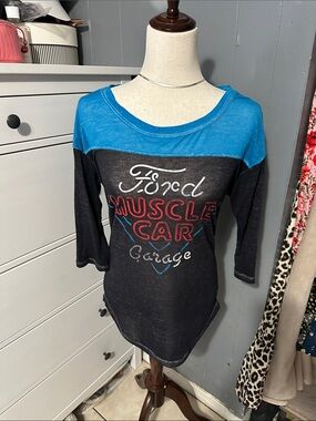Ford Blue and Black Muscle Car Graphic Tunic